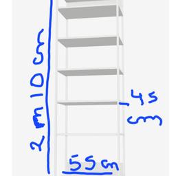 Shelving metal unit white 55cmx 45cmx 2m10cm for many purposes, in excellent conditions. Collection or delivery