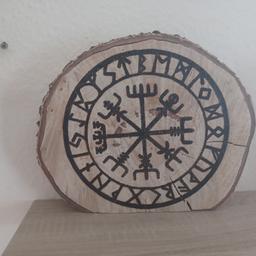 Dekoration Baumscheibe
Nordischer Kompass
eingebrannt,  Handarbeit 