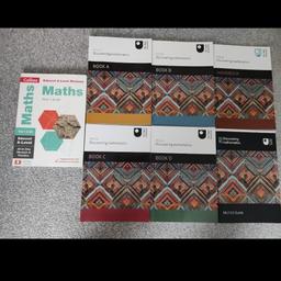 Seven books for mathematics revision consisting of the following:-

* Collins Edexcel A-level All-in-One Revision & Practice
* The Open University - Discovering Mathematics Handbook
* The Open University - Discovering Mathematics MU123 Guide
* The Open University - Discovering Mathematics MU123 Book A, B, C and D