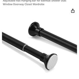 Telescopic Spring Tension Rod 56-98cm, Metal Black Shower Curtain Pole Extendable Room Divider without Drilling, Adjustable Rail Hanging Bar for Bathtub Shower Stall Window Doorway Closet Wardrobe few boxes available £10 each