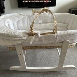 Only used 3/4 times. The rocking stand came with our previous Moses basket but fits this one also. The stand that came with it is still unopened in its original packaging as you can see