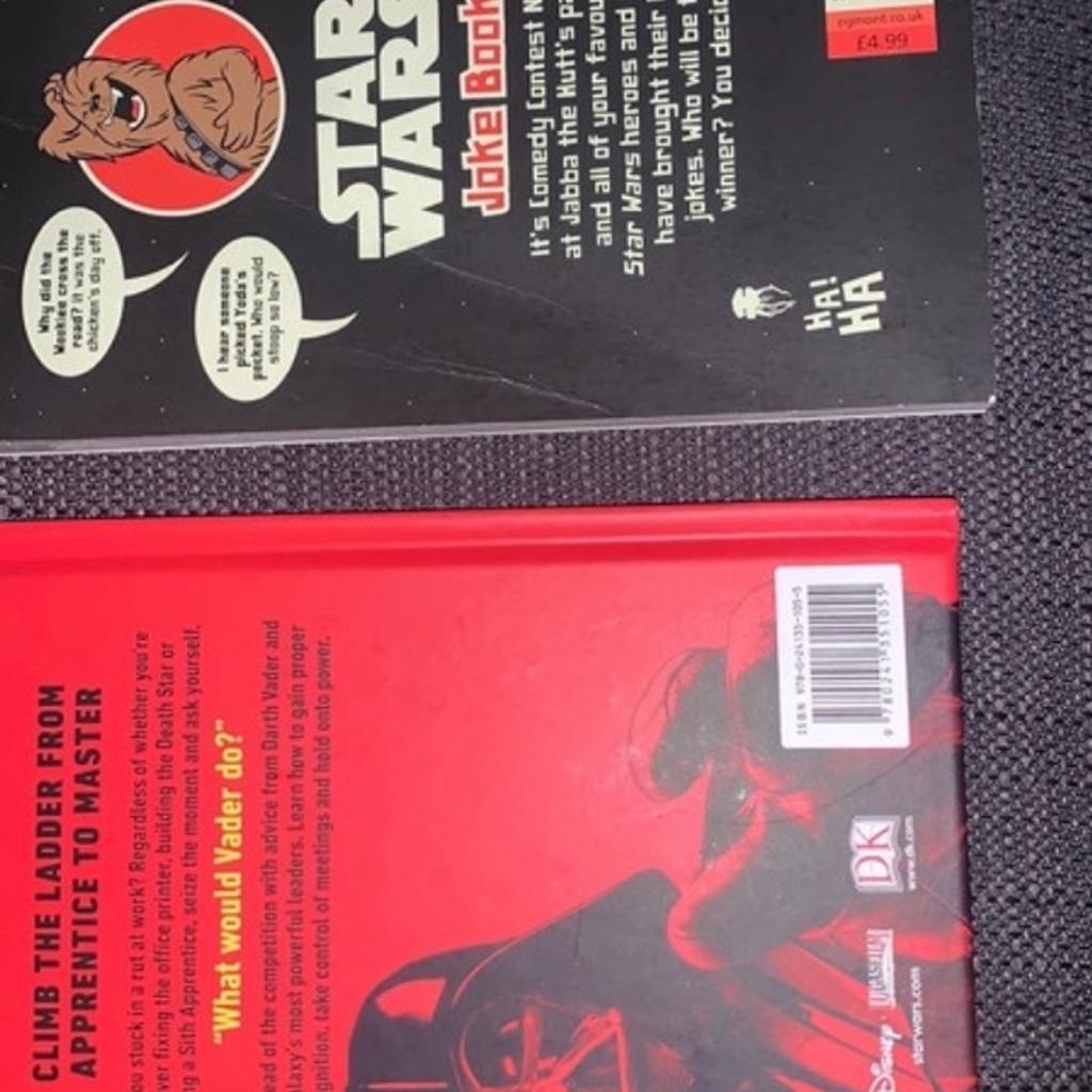 2 Star Wars Hard Back Books.
‘Be More Vader’
‘ Star Wars Joke Book’
Can Post for Extra.