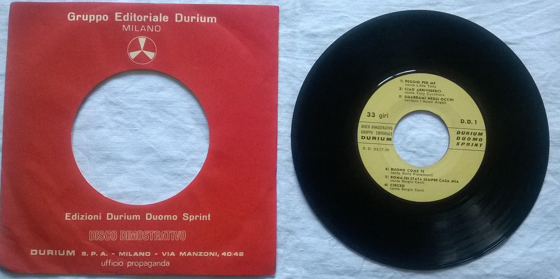 G&B VINILI: 33 GIRI FORMATO 45 - DURIUM D.D.1 in 20142 Milan for €6.00 ...