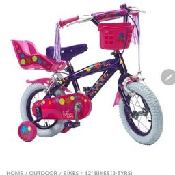 girls 12in wheel bike with name Mia on it, perfect condition barely ridden outside selling due to daughter out growing and having a new one.