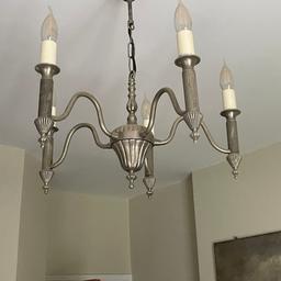 Vintage Laura Ashley 5 Arm Pewter Chandelier. 

Laura Ashley vintage pewter chandelier
This is a lovely 5 arm chandelier 
Attractive finials and detail 
In good working order 
Silver/pewter finish 
Viewing welcome