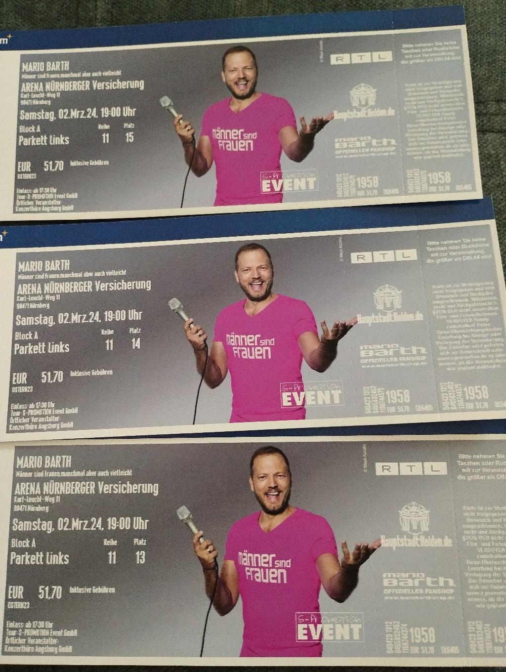 Tickets für Mario Barth in Nürnberg in 97215 Uffenheim für € 150,00 zum