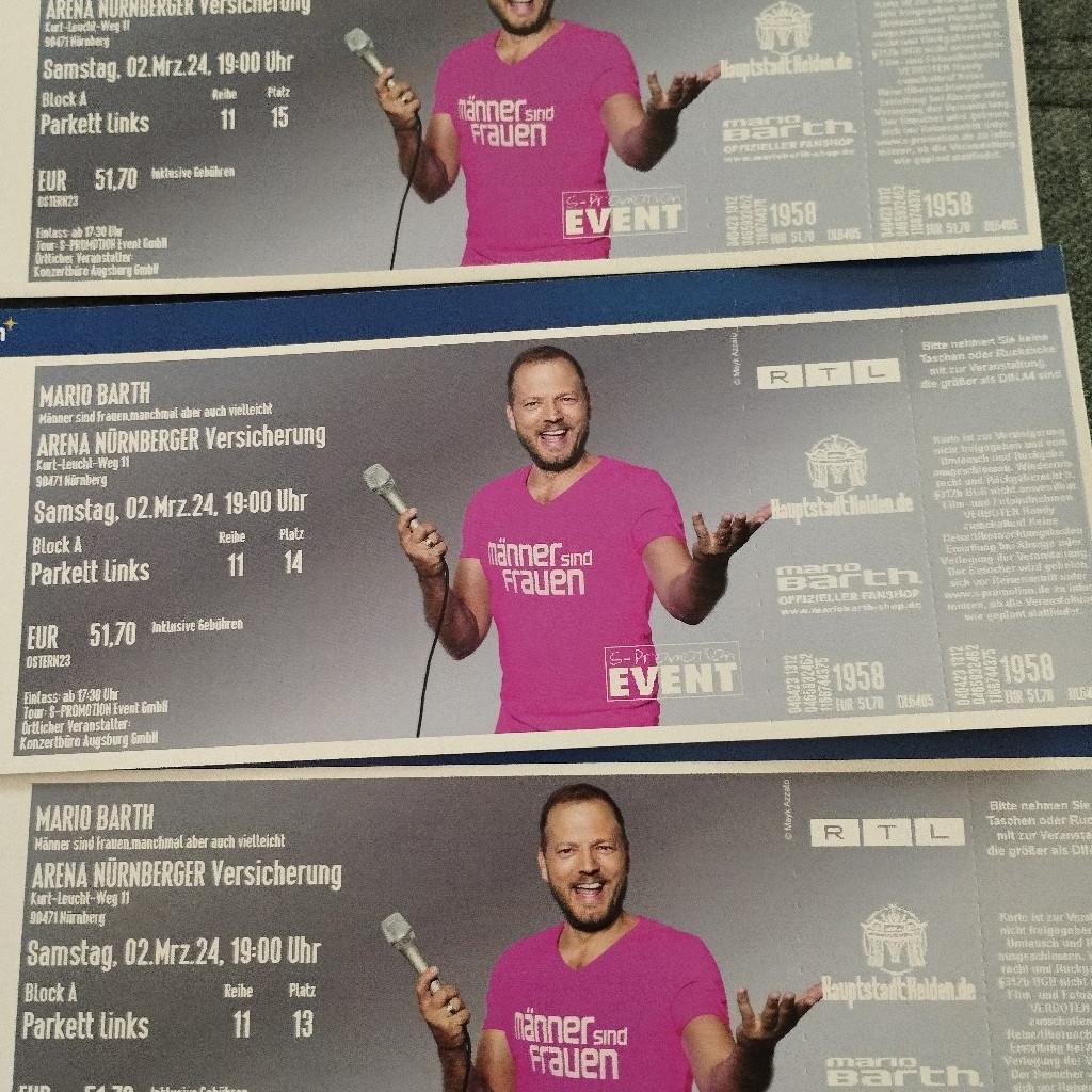Tickets für Mario Barth in Nürnberg in 97215 Uffenheim für € 150,00 zum