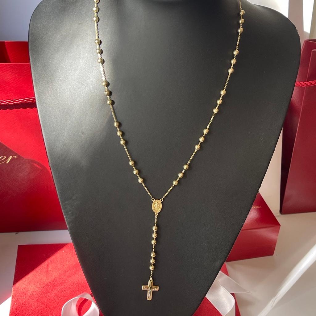 Rosenkranz 585 14K Goldkette Halskette Kreuz in 10243 Berlin für 968,00 €  zum Verkauf
