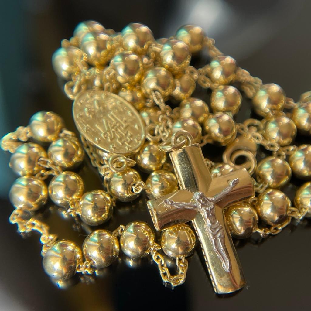 Rosenkranz 585 14K Goldkette Halskette Kreuz in 10243 Berlin für