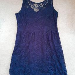 Dorothy perkins blue lace dress size 16, skater style