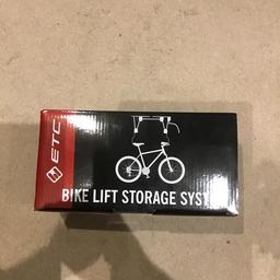 Bike lift storage system
Maximum weight 20kg, average bike is 15kg
Brand new still in box
Cash on collection please, no offers, collection from IG7 5HA