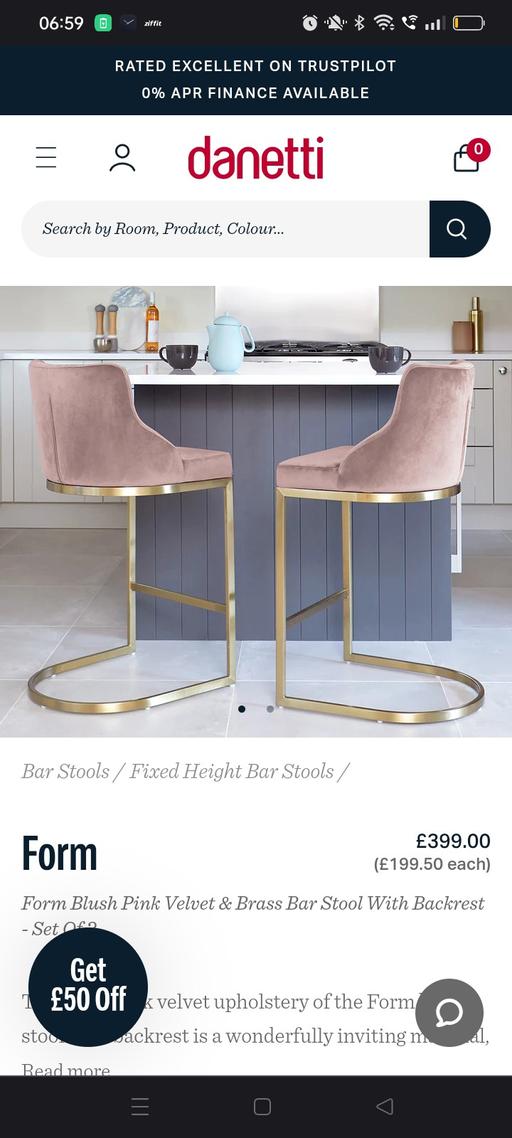 Buy & Sell West Midlands Sandwell - Photos for glass bar table and pink velvet danetti chair