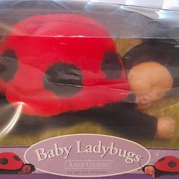 Beautiful Baby Ladybugs Doll by Ann Geddes still in original box never been played with or taken out excellent condition box a little tired from a smoke free pet free home cash on collection please see my other items