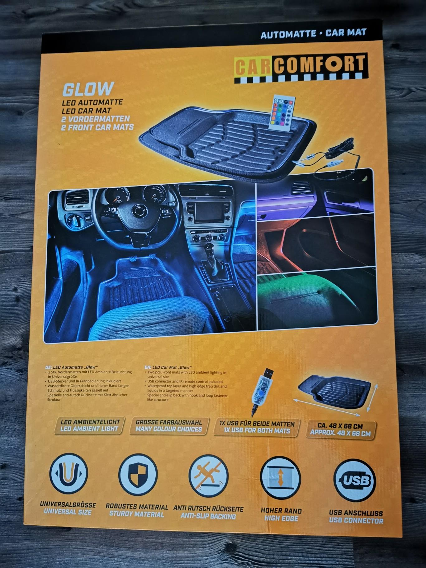 CarComfort Auto-Fußmatten Autoteppich Ambiente LED (2 St), mit  verschiedener Farbauswahl