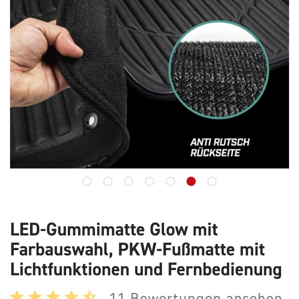 LED-Gummimatte Glow mit Farbauswahl, PKW-Fußmatte mit