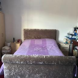 double bed with mattress, its beige colour. very good condition, no damage no mark , the bed and mattress less than 2 years. cash and collection please from Bradford BD3