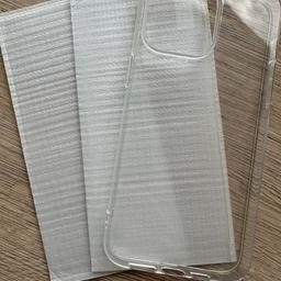 iPhone 14 Pro Max 6,7" - Ultra Transparent Silikon Weiches TPU Gel & 2  Panzer Schutz Glas
Versand gegen Aufpreis möglich. 
Keine Garantie und kein Umtauschrecht!