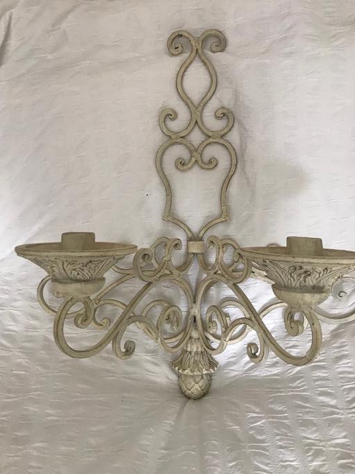 Buy & Sell Lancashire Wyre - Photos for Ornate ivory cast iron wall double sconce