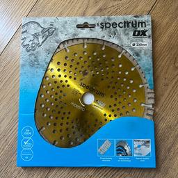 Spectrum Universal Turbo-segmented Diamond Blade Tc x 15 230mm

The TCX15 Blade offers long life with its 15mm height Turbo segment and universal cutting ability, excellent value for money. Applications include kerbs and slabs, bricks, concrete paviors and blocks, roof tiles and general building materials.