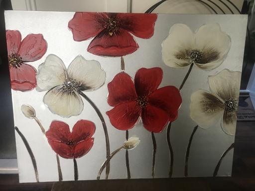 Buy & Sell County Durham Littlethorpe - County Durham - Photos for Poppy red n white flower canvas