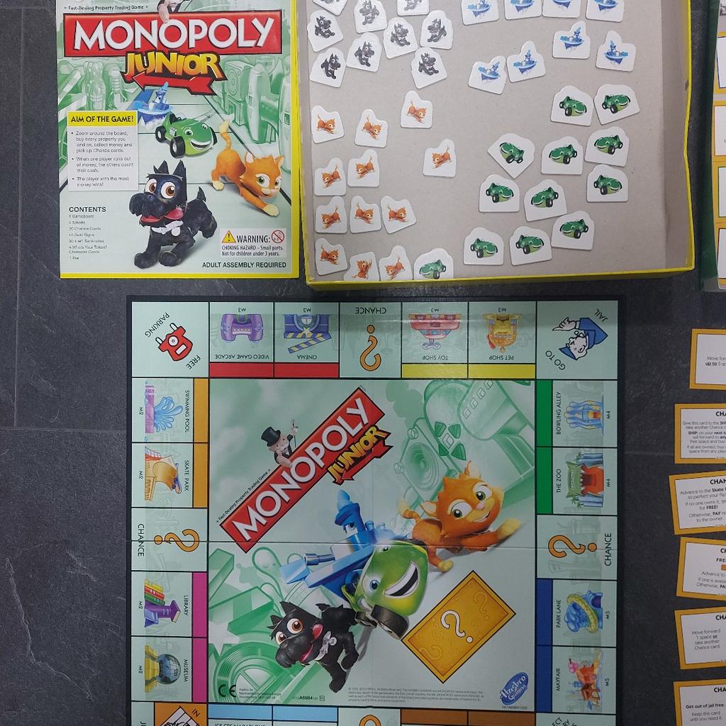 My first monopoly game is complete, slight damage to box as shown. I do have another set like this but has acouple of tokens missing I'll include as spares incase someone loses any playing. The box for that is great

Comes from smoke free home

Collection only