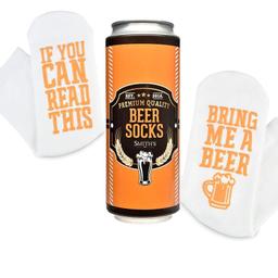 “If You Can Read This Bring Me Some Beer” Funny Socks with Beer Can Gift Packaging by Smith's® | Perfect novelty gift for him, men, and birthdays | “Feels like walking on a fluffy cloud”