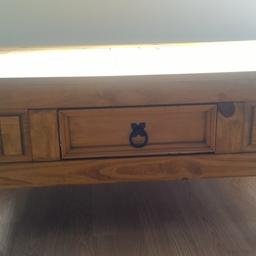 pine coffee table with draw good condition.