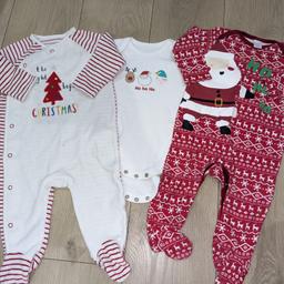 The white velour babygro from next
The red babygros from miniclub
The white long sleeve vest is from matalan