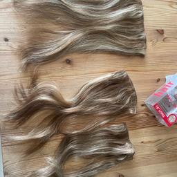 3 Haarteile, Clip in Hair extensions 18 Long, Neupreis lag bei 260 €, vielleicht 2 x benutzt!