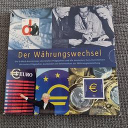 Verkauft wird hier ein Sammlerstück wo Euro und DM Münzen enthalten sind. 
Set der Währungswechsel der Deutschen Post. 
Münzsatz mit Sonderbriefmarken.

Versand in Luftpolsterbrief möglich für 2€ oder versichertes Paket. 
Bei weiteren Fragen gerne anschreiben.
