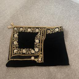 Black velvet dupatta, worn once for a few hours in excellent condition.
