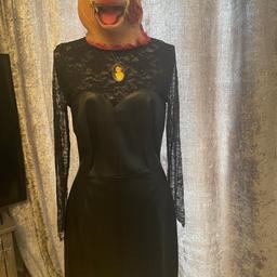 Stunning Zara Black Dress 
Never Worn 
With Tags 
Lace + Fake Leather Affect