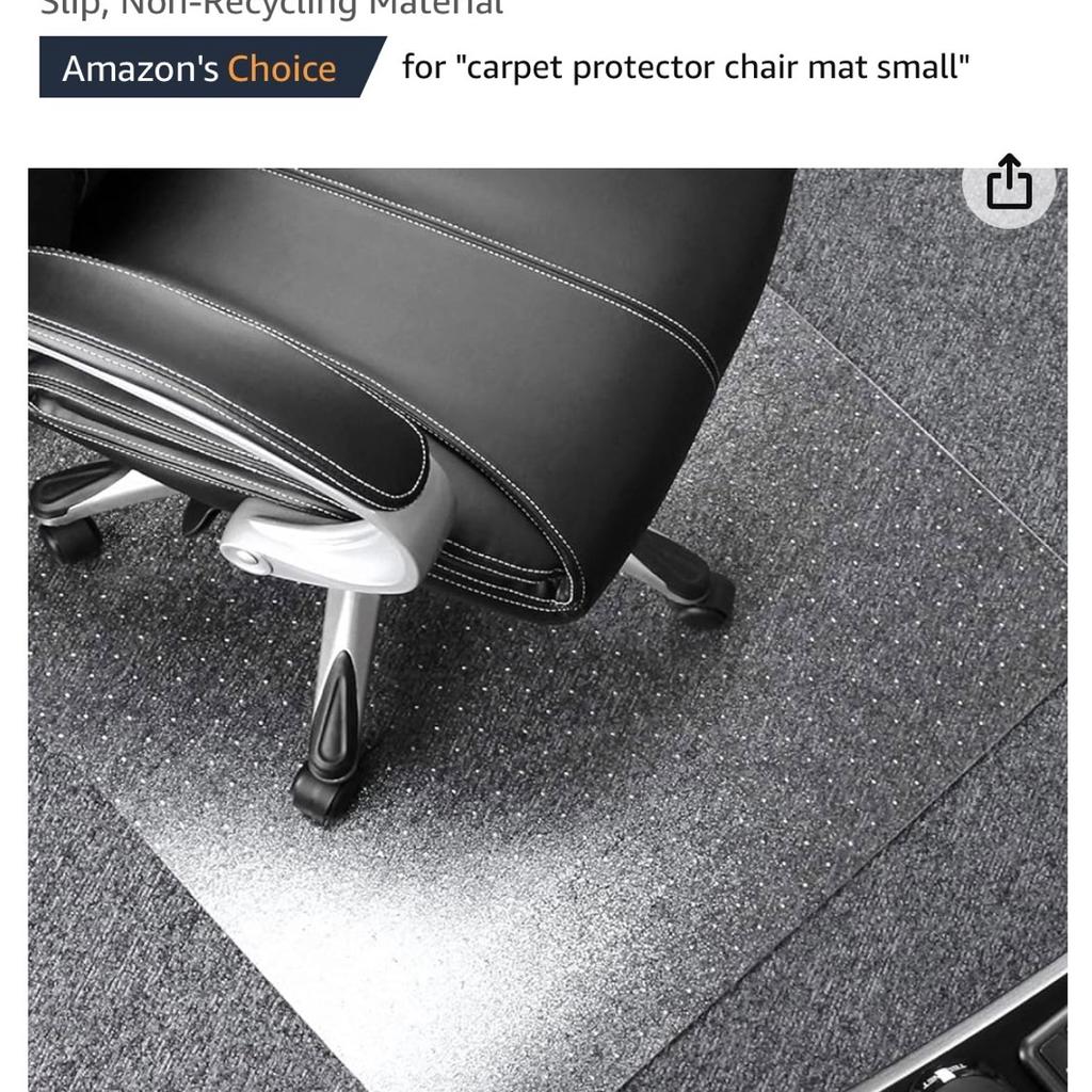 GIOVARA Clear Chair Mat for Low-Medium Pile Carpet Floors, 75x120cm (2.5'x4'), Rectangular, High Impact Strength, Non-Slip, Non-Recycling Material it’s translucent 2 available £20 each or both £30