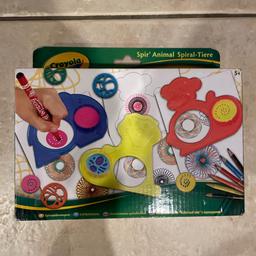 Brand new activity set. Never opened or used. Contains 9 stencils, 6coloured pencils, 1pad and 1 pen.