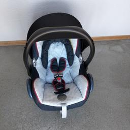 Babyschale Maxi Cosi mit Sitzverkleinerung, Sonnen- und Fliegenschutz.
Gebraucht, der Bezug ist gewaschen.
Unfallfrei !