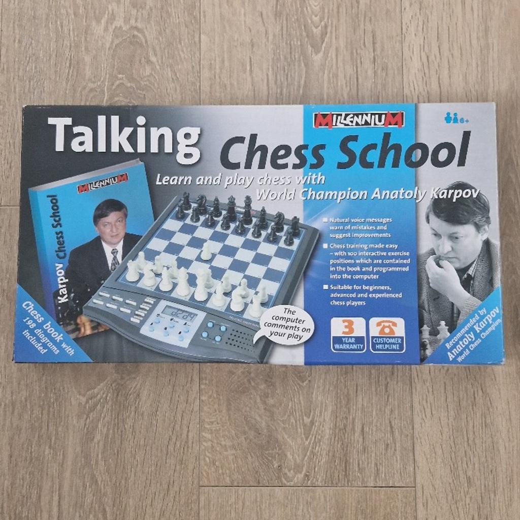 Talking Chess

Electronic chess game.

In good condition.