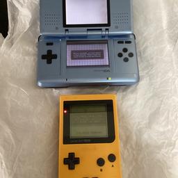 Up for sale is Nintendo ds and gameboy pocket and one game please look at photos the gameboy pocket is in good condition but there is scratches on the ds both work what you see in the picture you will get 
Thank you for your time