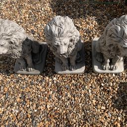 Job lot 3 lion statues for sale

New.

We have already dropped the price!.

Measurement are: Height ~ 58cm :Base size ~ 34 x 27cm

SOLD AS SEEN.

Cash on collection, no scammers or time wasters.