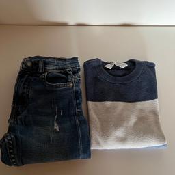4 x Pullover (Marke  RL Polo, H&M, Benetton, Knit Design gr. 116
4 x Jeans (Marke H&M, Zara) gr. 116
1 x Schuhe (Marke Lacoste Ortholite gr.30