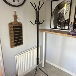 Coat/Hat/Jacket/Umbrella Floor Standing Rack Stand Clothes Hanger Hooks-H 130cm x Base 35cm - in good condition. Missing 3 grips. Small dent on the base . Collect from B76 2BH only.