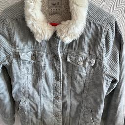 Lovely Denim & Co fur lined grey cord jacket. Collection only B65 9JN