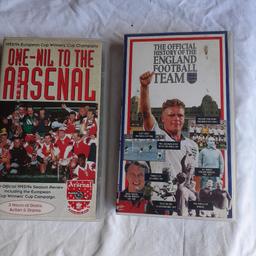 2x videos 1x Arsenal 1993 1994 Europe season Cup champions 1x The History of the England football Team good condition pick up only.