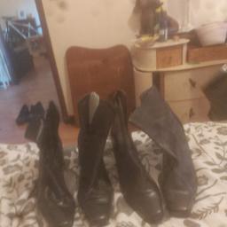 leather boots from ethelausins 2 for a fiver 1 Black and 1 brown pair