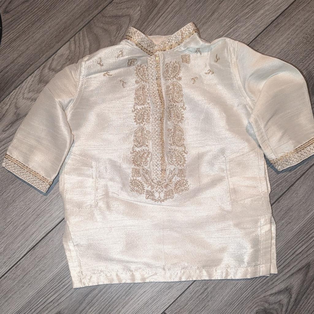 Baby boy NEXT kurta top. Bought from Next for a wedding. Worn a few hours. Gorgeous gold colour with details. 3-9months. Collection only bd2