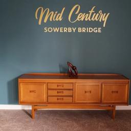 Mid Century Sowerby Bridge

William Lawrence Teak Sideboard
3 Door/ 3 Drawer
Dimensions L199cm D47cm H78cm

Collection from Mid Century Town Hall Street Sowerby Bridge, We are happy to liaise with couriers and would recommend Anyvan Or Shiply for quotations.

Please message me to arrange viewings,
and check out my other items available.

Items may show signs of wear and imperfections due to age.