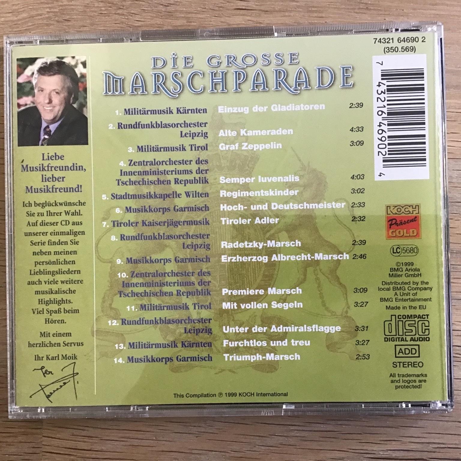 DiE GROSSE MARSCHPARADE Karl Moik CD In 09125 Chemnitz Für 5,00 € Zum ...