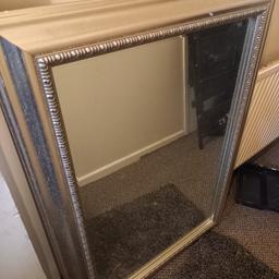 large silver mirror gold condition