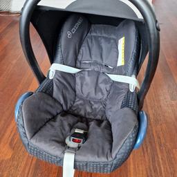 Maxi Cosi CabrioFix Car Seat - Black
Also includes Isofix base(s).

NB: we have x2 isofix bases as had one permanently in each car. Will sell both bases and the car seat together for £70, but do have one base for sale separately as well - please check first if interested in both bases.  One base & car seat = £50.

Used but in good condition. Cover has been washed ready for sale.

Suitable from birth to approx. 12 months. Doesn't come with infant insert but can easily buy generic ones.

Please note - selling as believe there is nothing wrong with the car seat or bases and perfectly fine to continue being utilised. Would not be selling if there were any issues. Buyer must feel comfortable buying these items second hand.