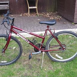 26" womens bike. 18 speed shimano gears. 18.5" frame. Good condition. ***Entire proceeds will be donated to charity.*** Proof of this donation will be given to buyer if requested.