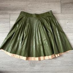 ASOS mini pleated skirt, faux leather size 10